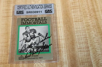Bart Starr Green Bay Packers Signed Autograph Certified Football Immortals  Card - Image 1 of 2