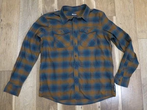 Outdoor Research Men’s Blue/Brown Plaid Cotton Long Sleeve Flannel Shirt Sz L - Picture 1 of 11