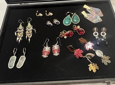 10 Piece Pierced Earrings Lot Natural Stone, Avon And More  - Image 1 of 4