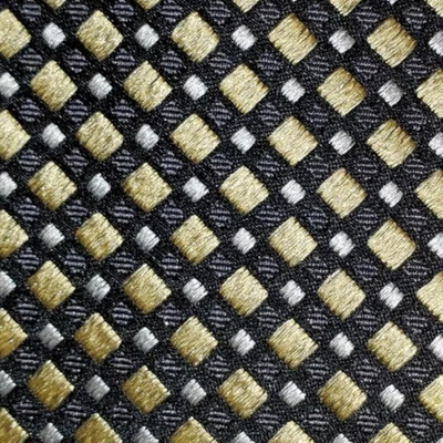 DONALD TRUMP ~ MENS SILK TIE ~ METALLIC GOLD ~ BLACK GRAY ~ CHECK ~ 59" - Image 1 of 4