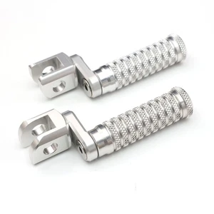 CNC Silver Front 25mm Adjustable Foot Pegs For Suzuki GSXR 1000 00 01 02 03 04 - Picture 1 of 5