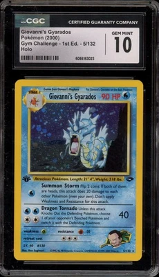 Pokemon Giovanni's Gyarados Gym Challenge 1st Edition Holo Rare #5 CGC 10 - Image 1 of 2