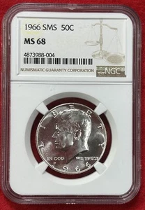 1966 Kennedy Half Dollar SMS 50C MS 68 NGC. Stunner High Grade. Books At $320 - Picture 1 of 4