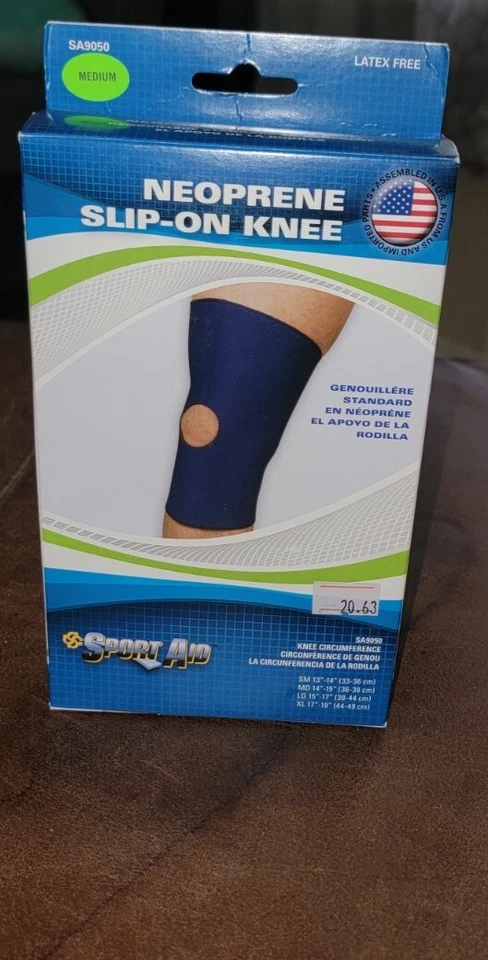 Sportaid Knee Sleeve Open Patella Blue Neoprene Medium 14-15 Inches 1 Each by Sport Aid (pack of 2)
