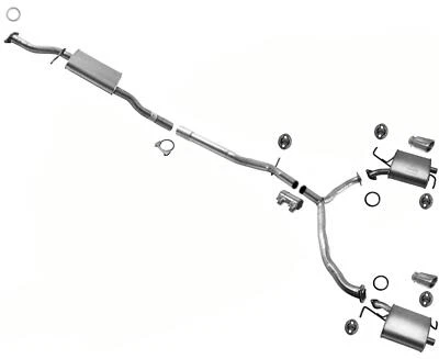 Silenciador medio tubo en Y y silenciadores traseros para Mazda CX-9 3,7 L 3,5 L 2007-2015 Foto 1 de 4