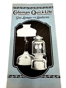 Rare 1920's Coleman Quick-Lite Sales Brochure CATALOG - Picture 1 of 6