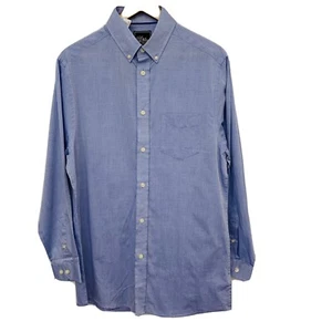 Jachs New Mens Dress Shirt 15.5 Long Sleeve Blue Printed Cotton Light Casual - Picture 1 of 12