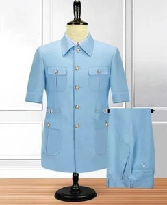 Tuta Safari Uomo Indiana Etnica Formale Cappotto Pantalone Vintage Tuta Classica. - Foto 1 di 6