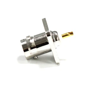 BNC Female Jack 4 hole Panel Mount RF Connector Flange Chassis Solder cup NEW - Picture 1 of 9