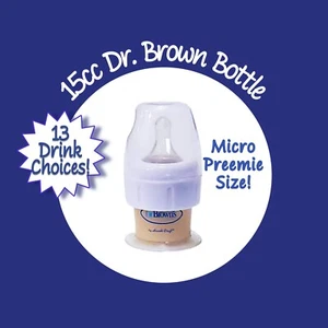 15cc Dr. Brown's Micro Preemie Reborn Baby Bottle w/Preemie No Hole Nipple! - Picture 1 of 7