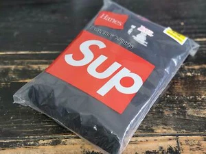 Supreme x Hanes 3 Tagless Black/Red Box Logo T-Shirts Undershirt Men Size - Picture 1 of 1