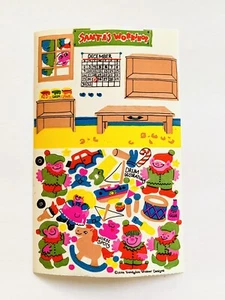 Hoja de pegatinas vintage Sandylion rara maxi actividad SANTA'S WORKSHOP Navidad  - Imagen 1 de 2