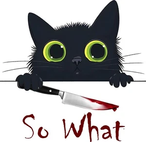 So What Killer Black Cat Iron On Transfer For T-Shirt + Light & Dark Fabrics #18 - Picture 1 of 2