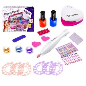 Girls Nail Art Kit with Glitter Nail Stickers Polish Gel, and Tools Beauty Fun