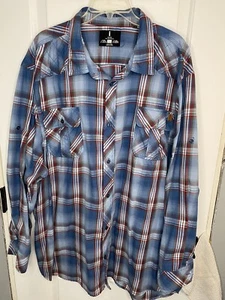 I Jeans by Buffalo Men’s Long Sleeve Button Collared Dress Shirt  Size 3xlg - Picture 1 of 7