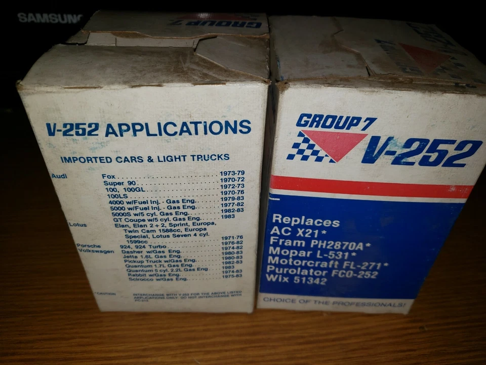 Filtro de aceite NORS Grupo 7 V-252 para Audi/Lotus/Porsche/Volkswagen (1) Foto 1 de 4