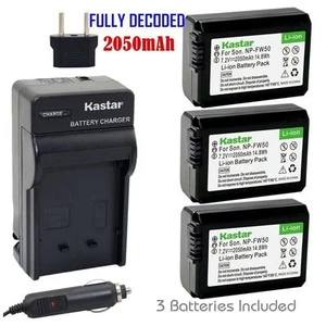 FW50 Battery & Regular Charger for Sony Alpha7 (a7), 7R (a7R), 7S (a7S), a3000 - Picture 1 of 6