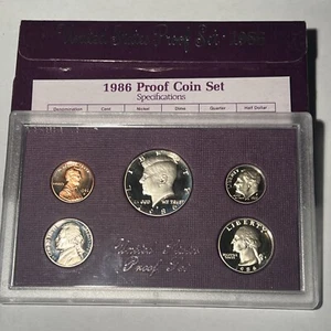 1986 Clad Proof Set U.S. Mint Original Government Packaging OGP - Picture 1 of 2