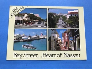 Vintage Post Card Postcard Bahamas Bay Street Heart Of Nassau 1987 - Picture 1 of 4