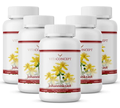 Johanniskraut I Extrakt 5000 mg I 900 Kapseln I inklusive Hypericin VITACONCEPT