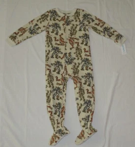 Carters Fleece Footed Pajama Blanket Sleeper Size 7 Robots Machines Mech - Picture 1 of 9
