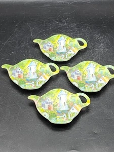 4er Set Melamin Teebeutelhalter/Auflagen in Teekanne Form Made in Italy wunderschön - Bild 1 von 6