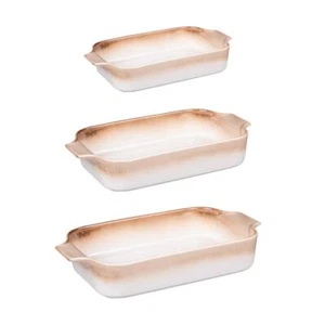 Set de 3 plats à four beige 24, 31 et 35 cm grès 35x20 cm - Imagen 1 de 3