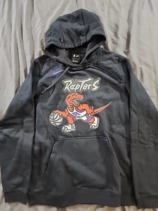Nike Black Toronto Raptors Hardwood Classics Club Pullover Fleece Hoodie LG - Picture 1 of 8