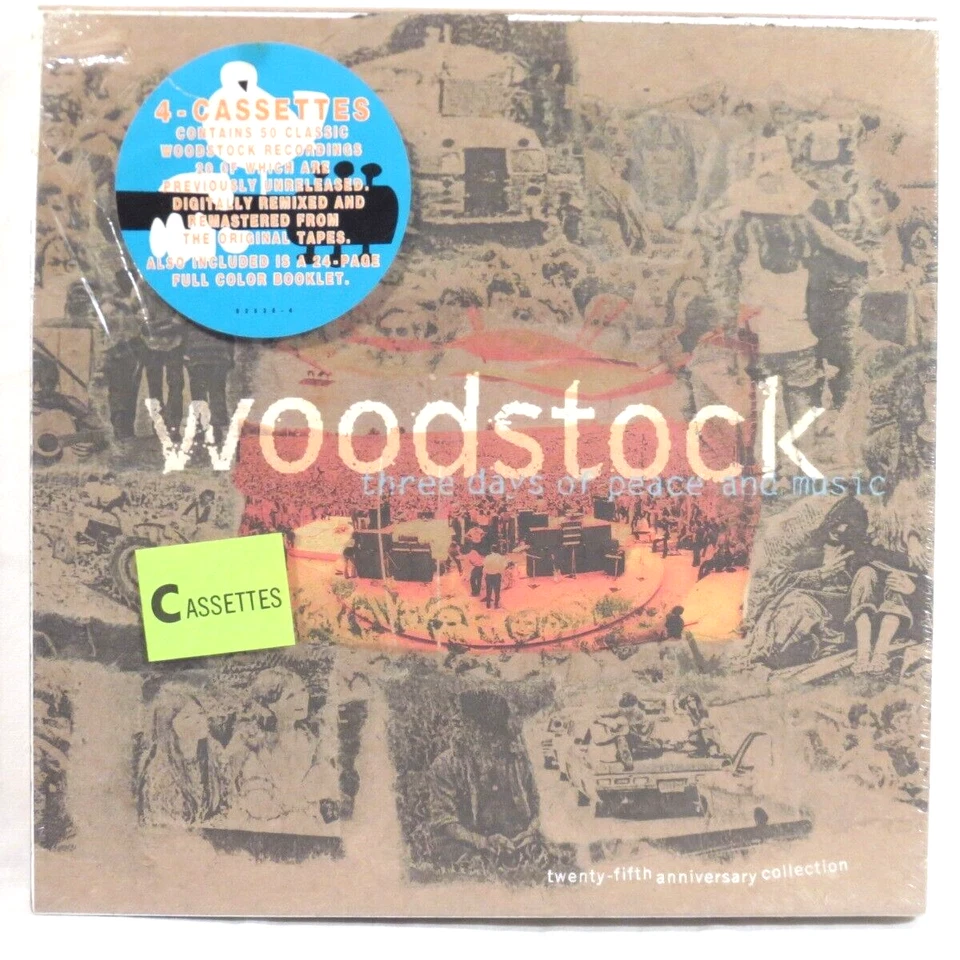 VARIOUS - Woodstock: 25th Anniversary Collection   US 4 x Cassette box SEALED - Image 1 of 2