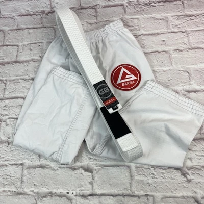 Pantalones Gracie Barra Youth Jiu Jitsu Y4 Blanco Edición GB con Cinturón Blanco Uniforme BJJ Foto 1 de 4