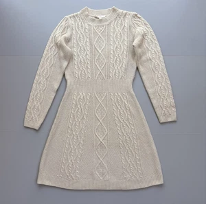Lucky Brand Pulloverkleid Zopfmuster Damen Medium Creme Haferflocken Beige Herbst - Bild 1 von 12