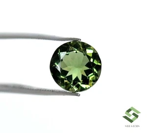 8 mm Certified Natural Green Tourmaline Round Cut 1.94 CTS Loose Gemstone - Picture 1 of 8