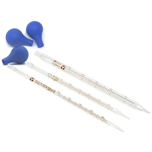 3 Graduated Glass Droppers 8",For Medicine Art Essential Oils Eye, 2ml 3ml 10ml - Picture 1 of 4
