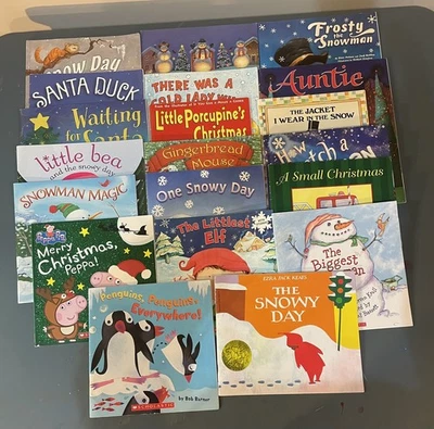 Lot of 20 Winter Christmas Snow Holiday Santa Classroom Children Picture Books C - Image 1 of 4