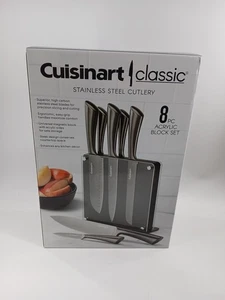 Juego de cubiertos Cuisinart clásico de acero inoxidable de 8 piezas bloque magnético acrílico Sid - Imagen 1 de 22