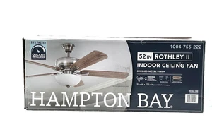 Hampton Bay Rothley II 52 in. LED Brushed Nickel Ceiling Fan with Light Kit - Picture 1 of 6
