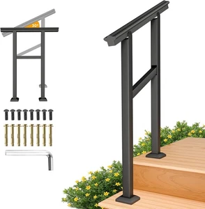 SPACEEUP Adjustable Outdoor Handrails for 2 Steps, 24"x34" #R012 - Picture 1 of 5