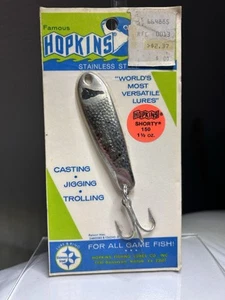 Vintage HOPKINS Shorty 150 ~ 1 1/2 oz Hammered Stainless Steel Spoon Lure - Picture 1 of 6