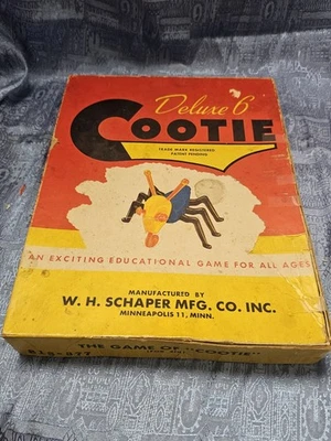 De colección Schaper 1949 El juego de Cootie. Caja de piezas originales faltan 2 ojos  Foto 1 de 4