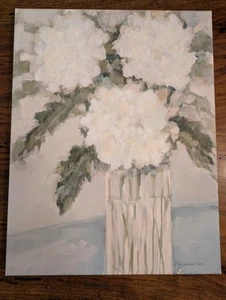 Stampa su tela ortensie bianche POTTERY BARN - 22x17" - NUOVO - Foto 1 di 4