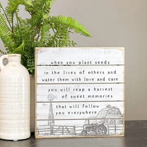Sincere Surroundings 6x6 Wood Pallet Sign- "Plant Seeds...water them with love" - Picture 1 of 1