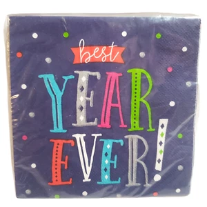 Beverage Napkins Best Year Ever Signature Select Seasons Package of 16 - Picture 1 of 6
