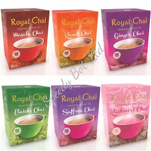 Royal Chai Instant Tea Powder Sachets Sweetend / Unsweetened Assorted Flavours - Picture 1 of 16
