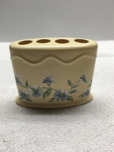 Martha Stewart Everyday Toothbrush Holder Yellow Daisies Floral Ceramic - Picture 1 of 6