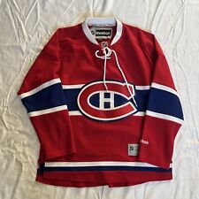 MONTREAL CANADIANS NHL REEBOK HOME BLANK BACK JERSEY RED BLUE SMALL S
