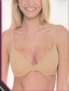 No Boundaries 36C T-Shirt Bra Beige Underwire Supportive Fit  Adjustable Straps - Picture 1 of 3