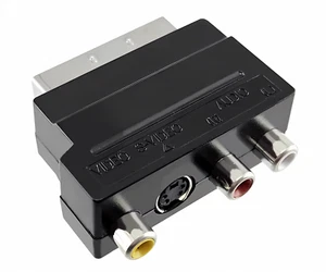 DINIC Scartstecker mit IN/OUT Umschalter, 3x Cinchbuchse und mini DIN-Buchse - Bild 1 von 6