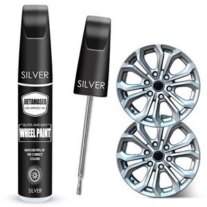 Silver Rim Touch Up Paint Wheel Repair Kit Curb Rash Quick Easy Scratch Fix - Picture 1 of 7
