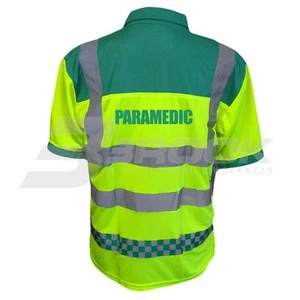PARAMEDIC PRINTED PARAMEDIC HIGH VISIBILITY POLO SHIRTS HI VIS VIZ REFLECTIVE SA - Picture 1 of 4