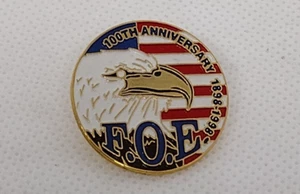 100th Anniversary FOE 1898-1998 Lapel Tack Pin - Bild 1 von 5